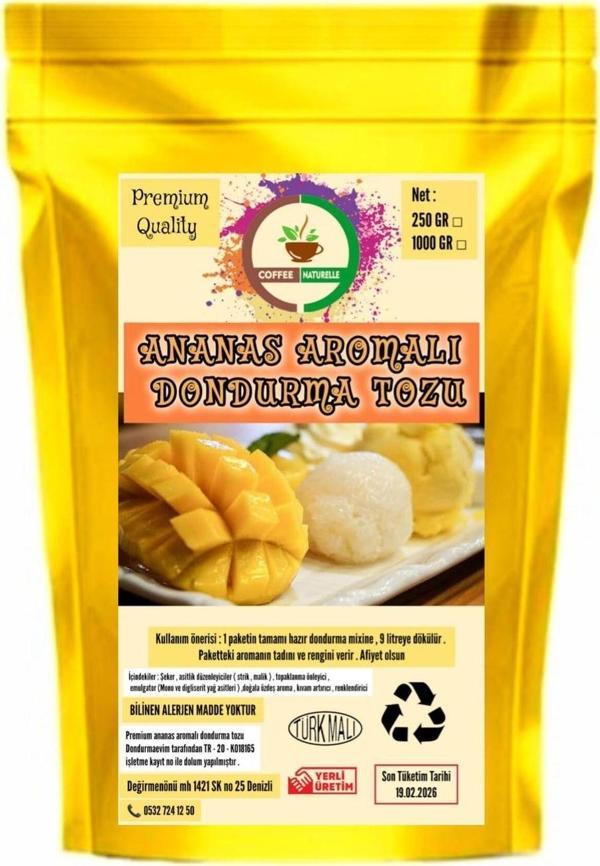 Coffee Naturelle Ananas Aromalı Dondurma Karışım Tozu - 250 Gr - Image 1