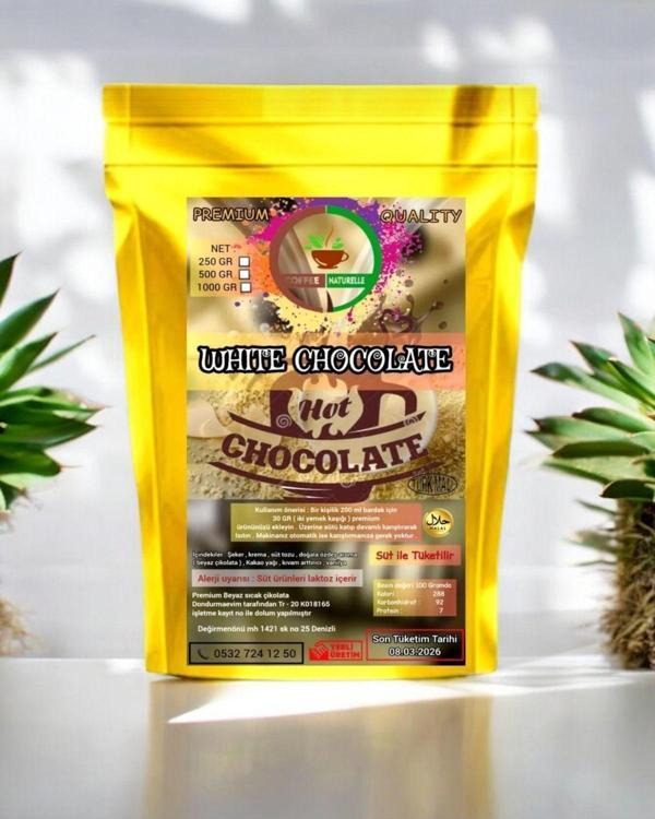 Coffee Naturelle Beyaz Sıcak Çikolata 1 Kg - 1000 Gr " Premium Qualıty " - Altın Paket - Image 1