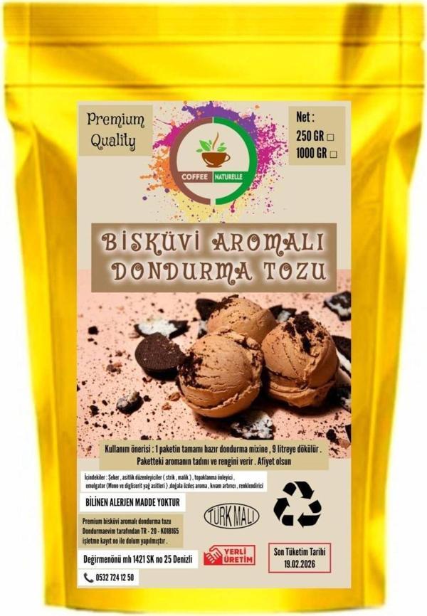 Coffee Naturelle Bisküvi Aromalı Dondurma Karışım Tozu - 250 Gr - Image 1
