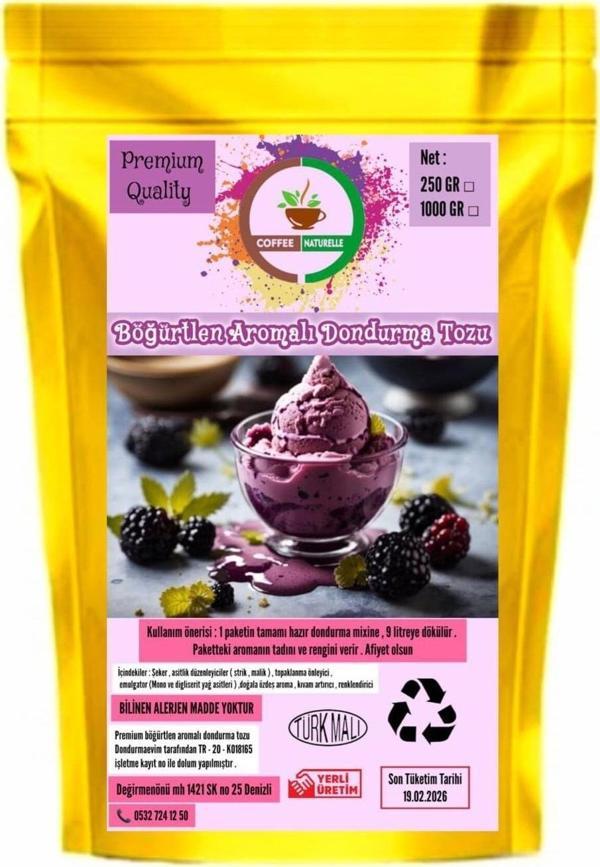 Coffee Naturelle Böğürtlen Aromalı Dondurma Karışım Tozu - 250 Gr - Image 1