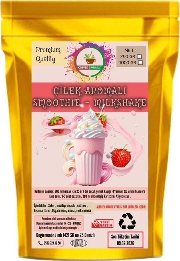 Coffee Naturelle Çilek Aromalı Toz Frappe & Milkshake & Smoothie 1 Kg - Image 1