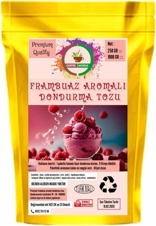 Coffee Naturelle Frambuaz Aromalı Dondurma Karışım Tozu - 250 Gr - Image 1