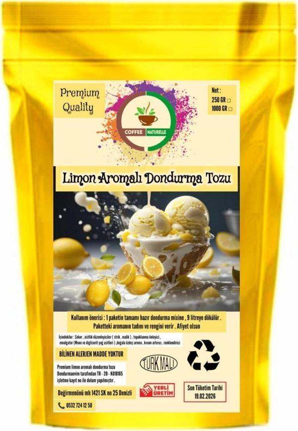 Coffee Naturelle Limon Aromalı Dondurma Karışımı - Image 1