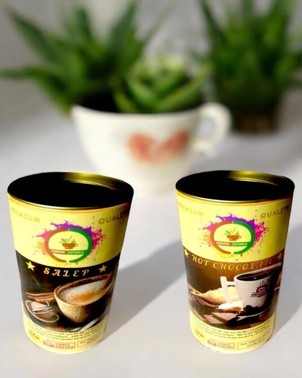 Coffee Naturelle Salep 500 Gr & Sıcak Çikolata 500 Gr - Teneke Kutu - Premium - Image 1