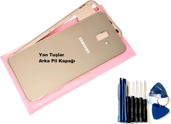 Tkgz Samsung Galaxy J6 Plus KASA Arka Pil Batarya Kapağı (TAMİR SETİ) GOLD - Image 1