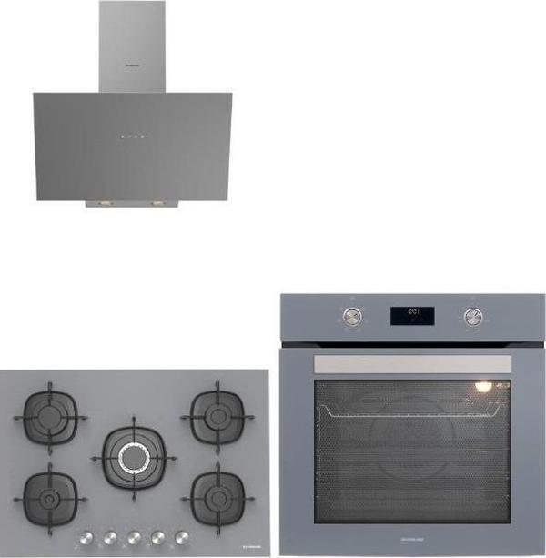 Silverline 3'lü Ankastre Set Gri Cam Set  BO6502S02-3481 Gri -CS5622S01 - Image 1