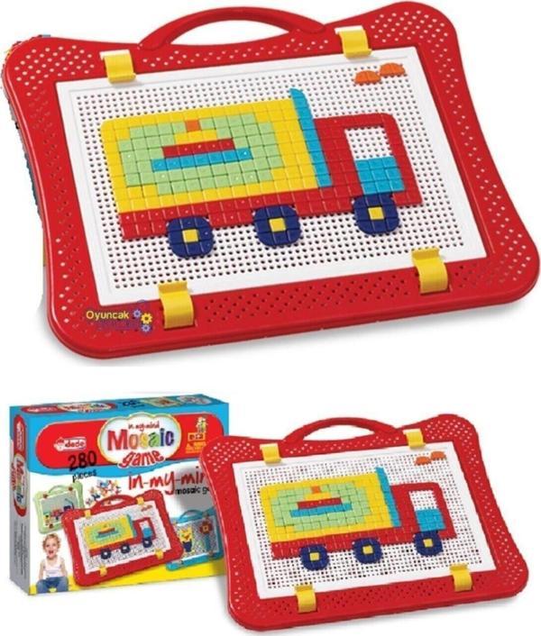 Dede Toys Mozaik Çivi Oyunu Çantalı 280 Parça Eğitici Seti - Image 1