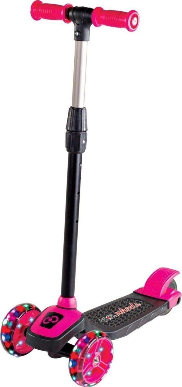 Cango Cool Wheels Twist Led Işıklı 3 Tekerlekli Yükseklik Ayarlı Scooter - Pembe - Image 1