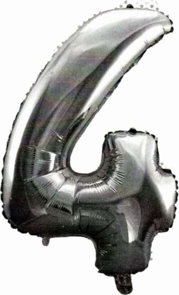 Balonevi 40 Inç. Gümüş Rakam Balon "4" - Image 1