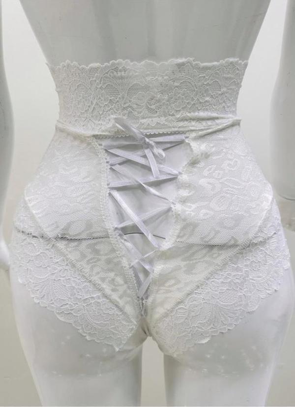 Sistina Bayan Ekru Dantelli Yüksek Bel Külot Venüs K1012 - Image 1