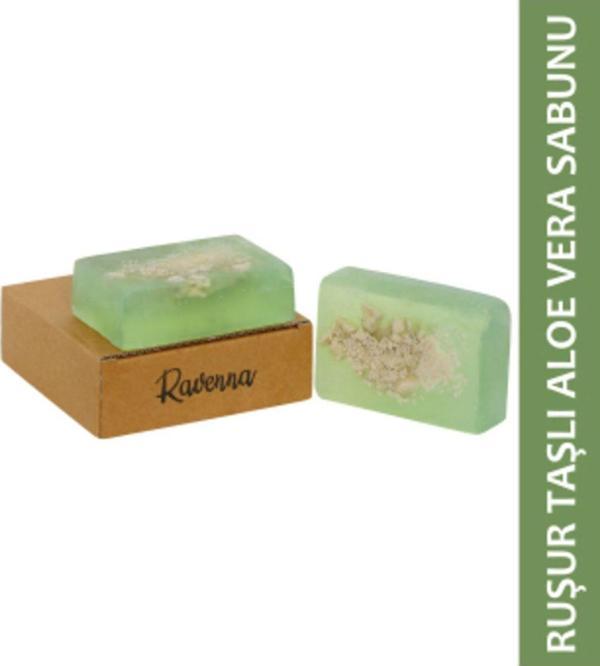 Ravenna Doğal El Yapımı Ruşur Taşlı El Yapımı Aloe Vera Sabunu 120 Gram - Image 1