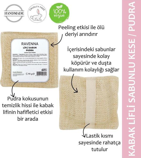 Ravenna Doğal Kabak Lifli Keseli Pudra Sabun 100 Gram - Image 1