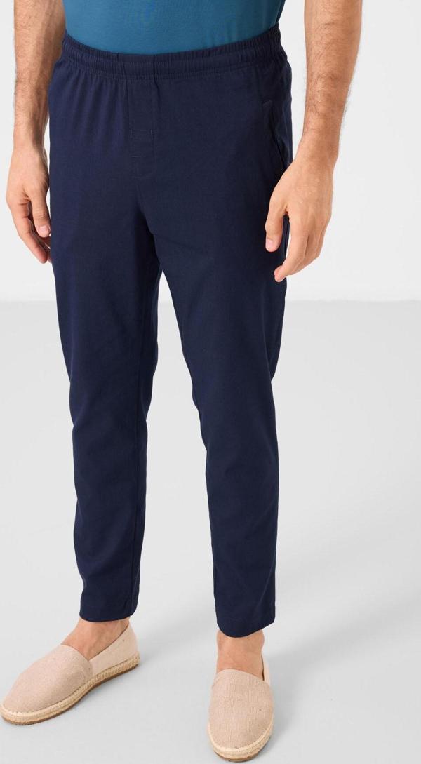 Lacivert Standart Fit Dokuma Hafif Esnek Chino Erkek Pantolon - 82179 - Image 1