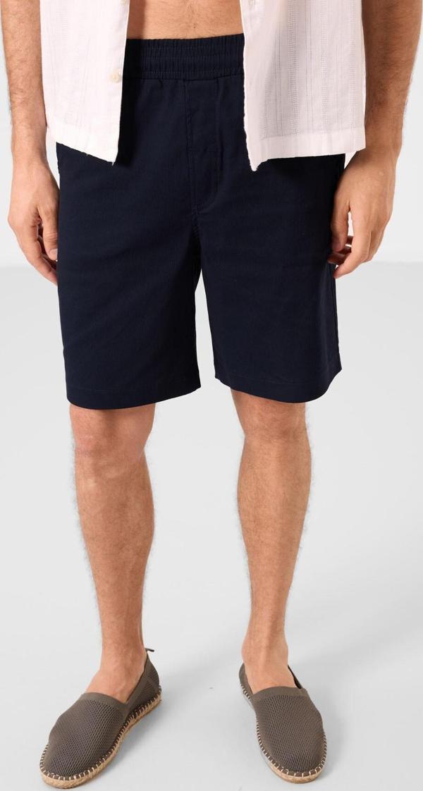 Lacivert Standart Fit Dokuma Hafif Esnek Chino Erkek Şort - 81289 - Image 1