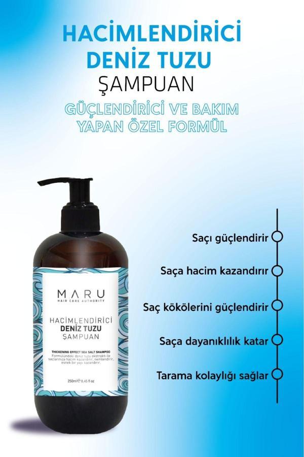 Maru Besleyici, Hacim Veren, Temiz Görünüm Sağlayan Deniz Tuzu Şampuanı 250 Ml 8684091008118 - Image 1