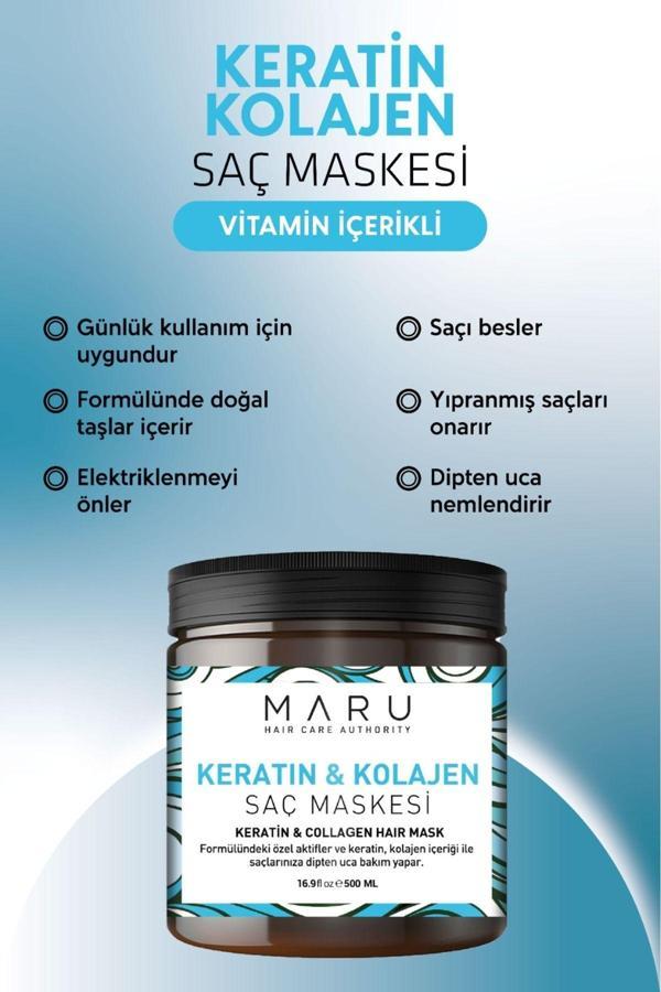 Maru Güçlendirici Onarıcı Keratin & Kolajen Saç Bakım Maskesi 500 Ml 8699211721112 - Image 1