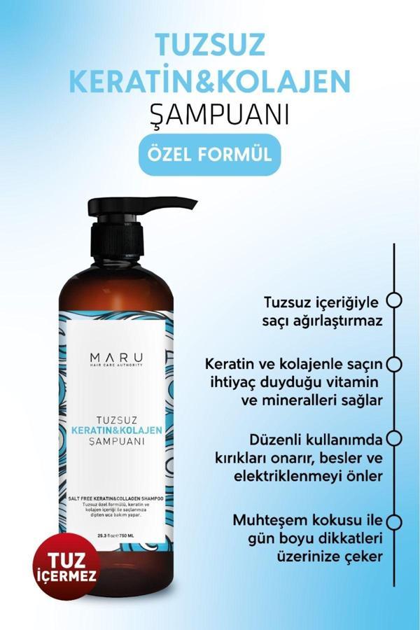 Maru Tuzsuz Keratin Ve Kolajen Bağ Onarıcı Bakım Şampuan 750 Ml 8699211721099 - Image 1