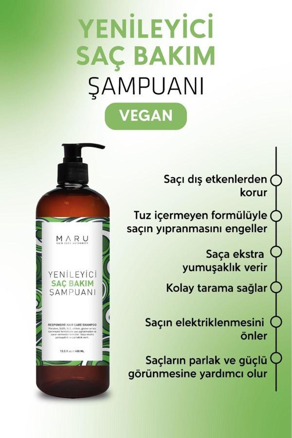 Maru Yıpranmış Saçlar Için Onarıcı Prebiyotik Şampuan - Tuzsuz & Vegan 400 Ml 8699211807472 - Image 1