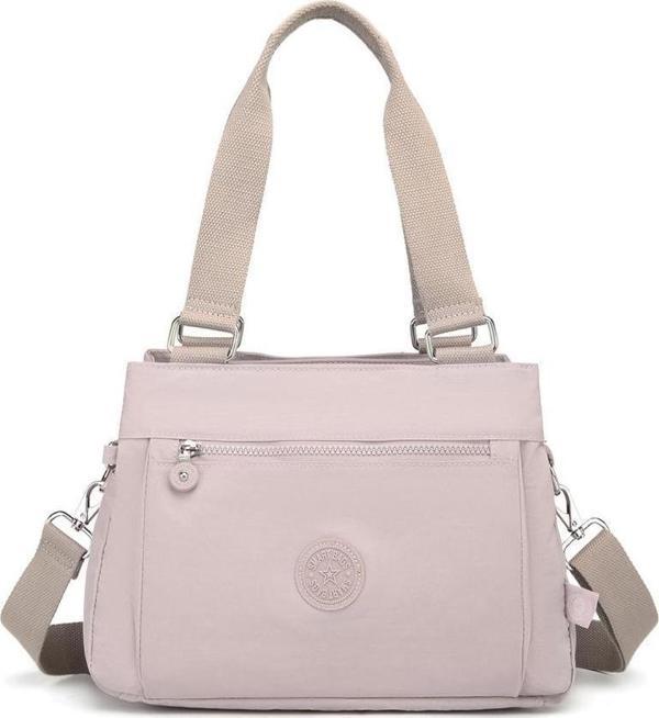 Krinkıl Kumaş Kadın Omuz Çantası Smart Bags 1125 Kum - Image 1