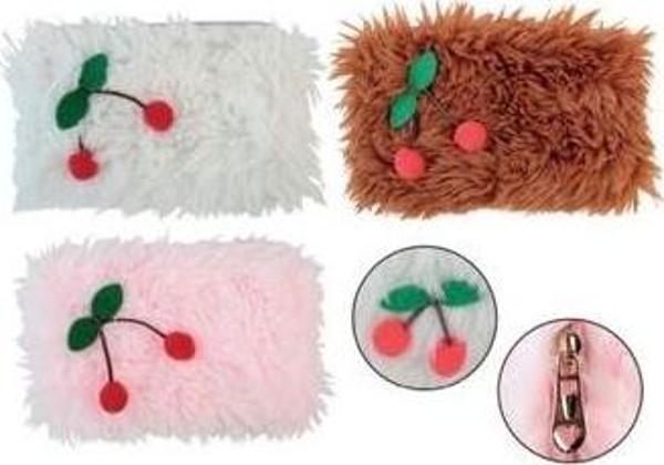 Cem Dolphin Kalem Çantası Peluş Fashıon Kiraz - Image 1