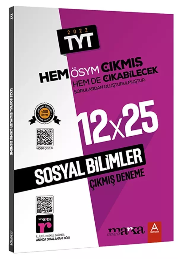 Marka 2022 Yks TYT Sosyal 12x25 Çıkmış Ve Çıkabilecek Denemeler - Marka Yayınları - Image 1