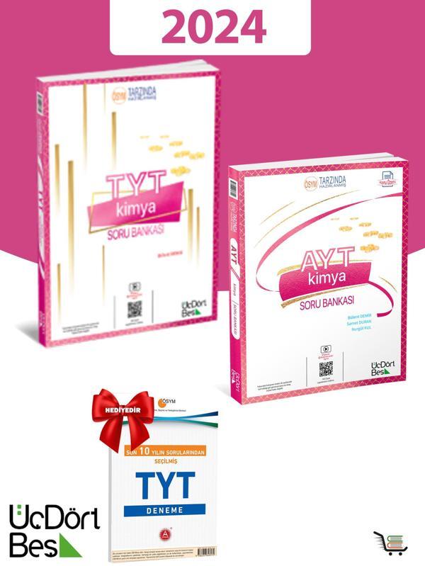 345 AYT-TYT Kimya 2024 Model Soru Bankası Seti Hediyeli! - Üç Dört Beş Yayınları - Image 1