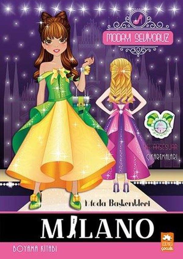 Moda Başkentleri Milano - Modayı Seviyoruz - Şık Aksesuar Çıkartmaları - Boyama Kitabı - Eksik Parça Yayınları - Image 1