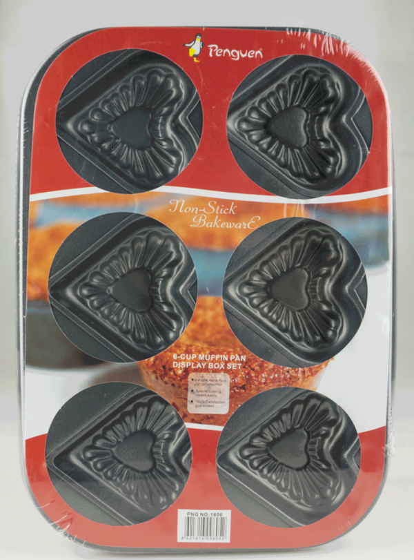 Penguen PNG-1606 No 1 Mini Kek Kalıbı Kalp muffin kalıbı - Image 1