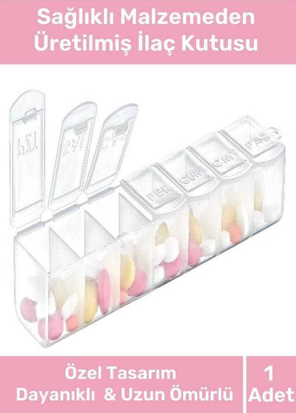 Özel Üretim Sağlık Dostu Abs Plastik Haftalık Günlük 7 Bölmeli İlaç Hap Kutusu - Image 1