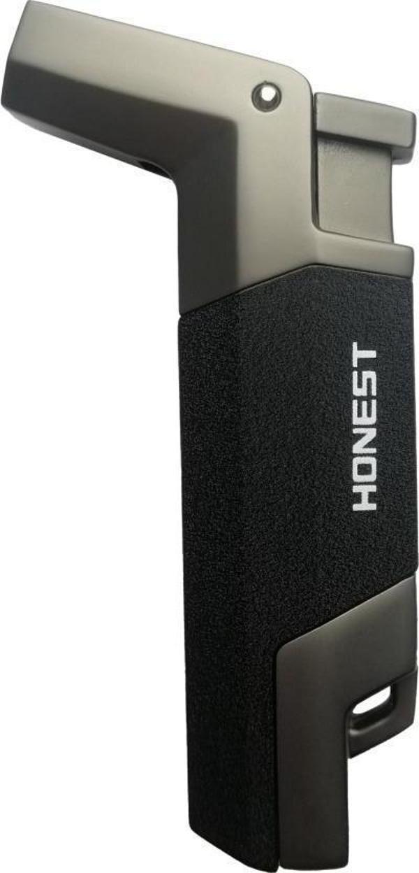 Honest Siyah-Gunmetal Tek Torch Pürmüz Puro Çakımağı - Image 1