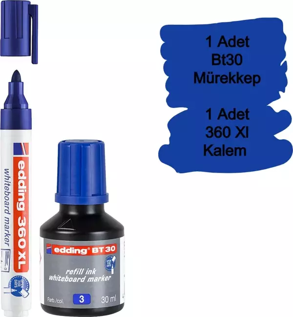 Edding Bt30 Tahta Kalemi Mürekkebi+360xl Doldurulabilir Tahta Kalemi - Image 1