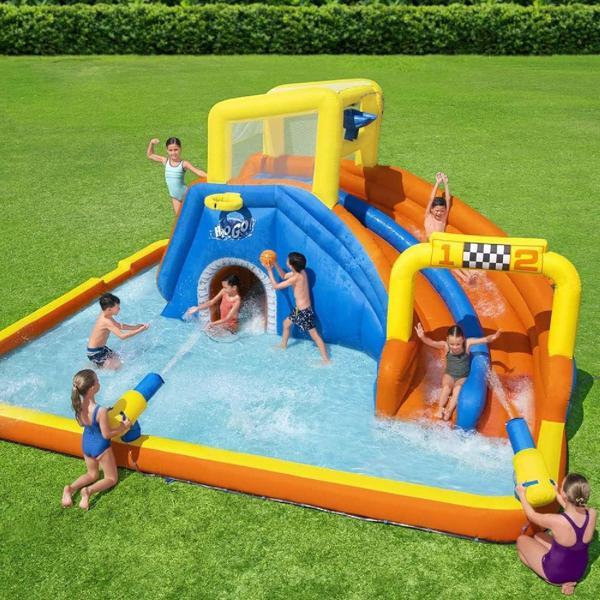 Bestway 53377 H2OGO Mega Su Parkı Kaydıraklı Fiskliyeli Şişme Oyun Parkuru - Image 1