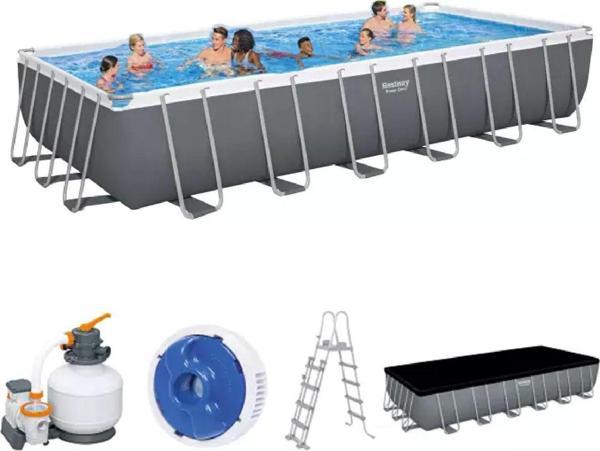 Bestway 56475 Steel Pro MAX Prefabrik Aile Havuzu 732x366x132cm Örtü Merdiven Kum Filtreli Set - Image 1