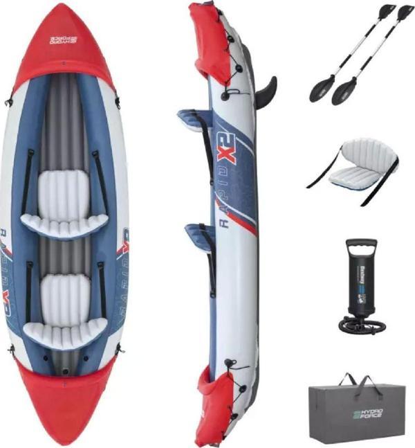 Bestway 65077 Lite-rapid X2 2 Kişilik Şişme Kano 321X88CM KUREK+POMPA SET - Image 1