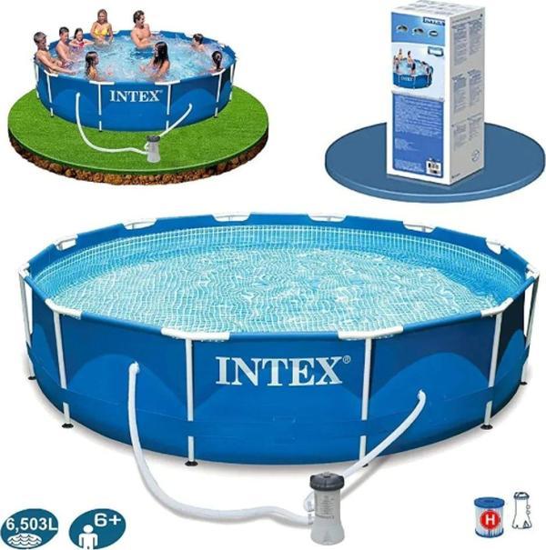 İntex 28212 Prefabrik Aile Havuzu 366x76cm Devir Daim Filtreli - Image 1