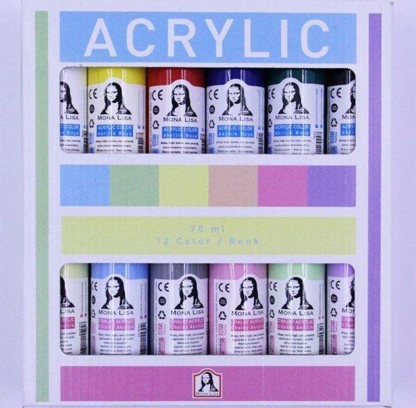 Monalisa Akrilik Boya 12x70 Ml Set Adet - Image 1