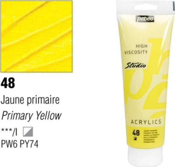Pebeo Akrilik Studio Boya 100 Ml Primary Yellow - Image 1