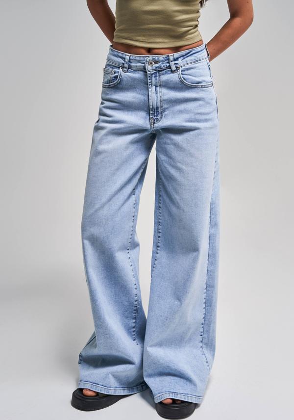 Kadın Snow Kot Rengi 4s5-3 Palazzo Fit Süper Esnek Kumaş İç Boy 83 Cm Denim Jean - Image 1