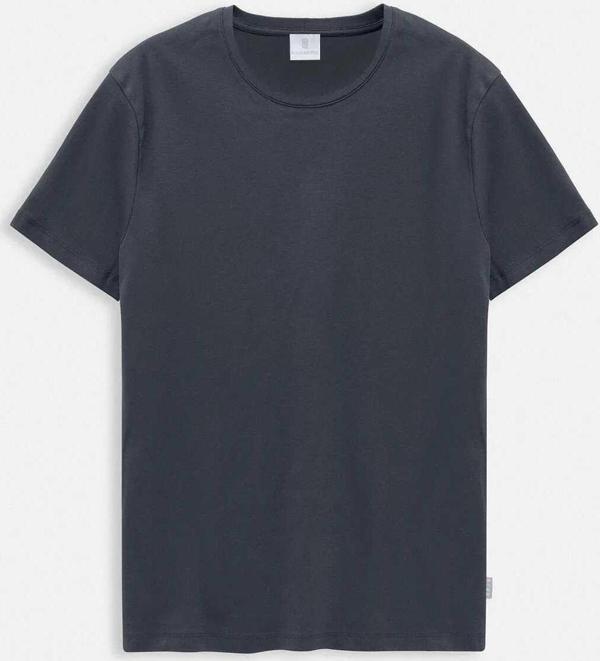 Jersey Antrasit Renk İpek Apreli Bisiklet Yaka T-shirt - Image 1