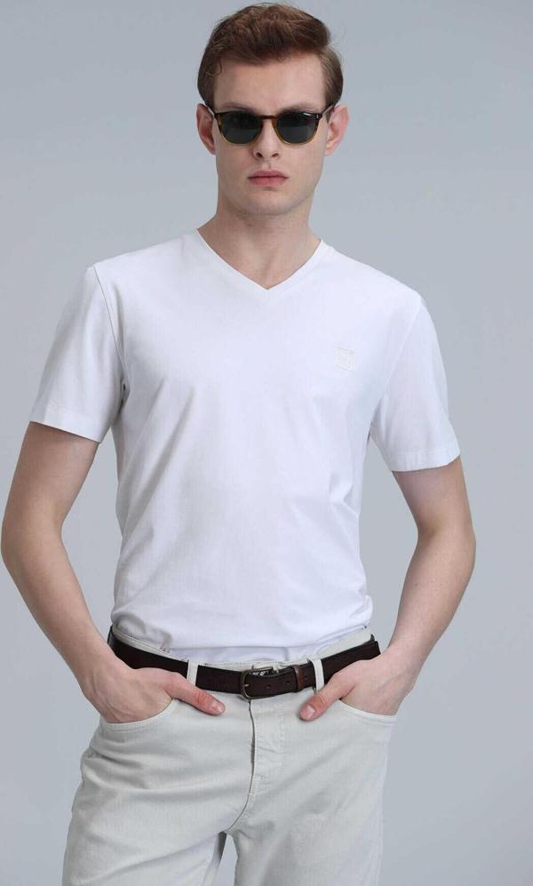 Tuna Modern Grafik T-Shirt Beyaz - Image 1