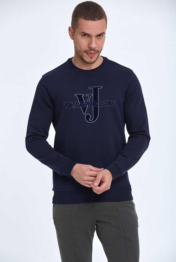 Ivy Bisiklet Yaka Erkek Sweatshirt Lacivert - Image 1