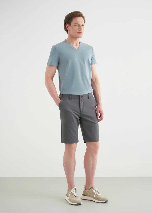 Sketch Gri Renk Formal Şort - Image 1