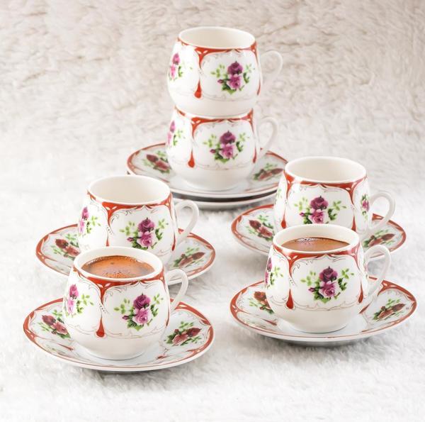 101767-2 Geısha 6 Kişilik Türk Kahve Fincan Takımı 100ml Kahve Fincan Seti - Image 1