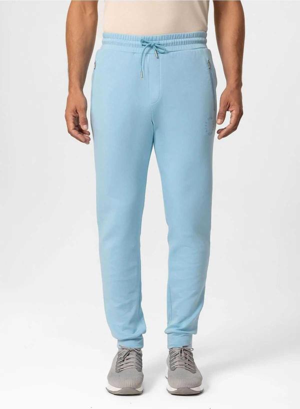 Loss Bebek Mavi Renk Logo Baskılı Örme Jogger Pantolon - Image 1