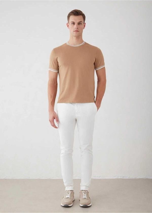 Alfriston Camel Renk Çizgi Detaylı Triko - Image 1