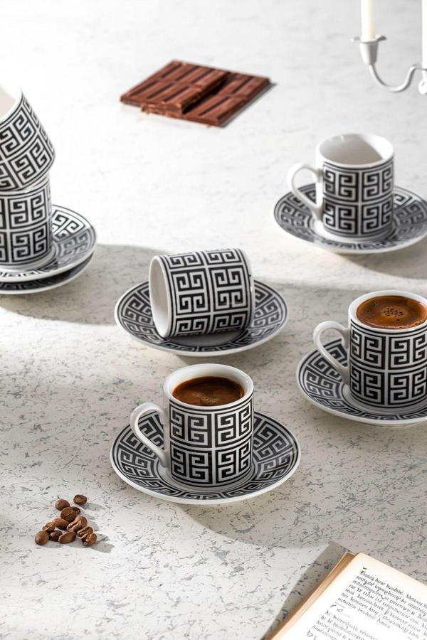 Yx01 Desenli 6 Kişilik Porselen Fincan Takımı 90c - Image 1