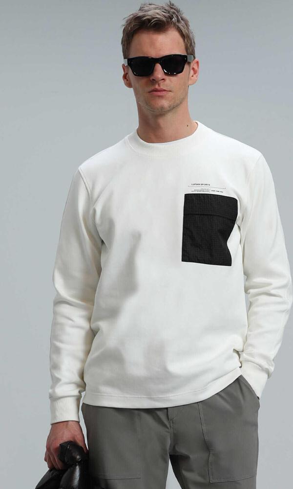 Eldon Erkek Sweatshirt Kırık Beyaz - Image 1