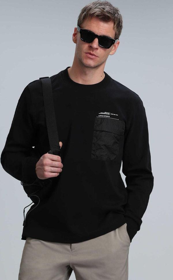 Eldon Erkek Sweatshirt Siyah - Image 1