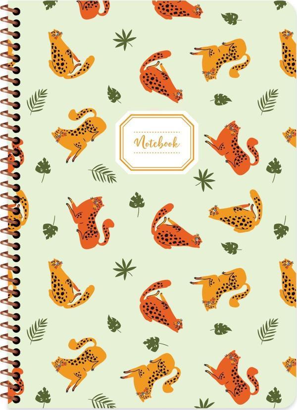 A4 Çizgili Spiralli Hayvanlar Defter - Kedi - Image 1