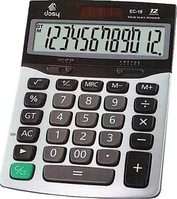 Dosy Hesap Makinesi Masa Üstü Orta Boy 12 Hane EC-18 - Image 1